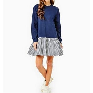 New Addison Bay Long Sleeve Dropwaist Swing Sweatshirt Dress